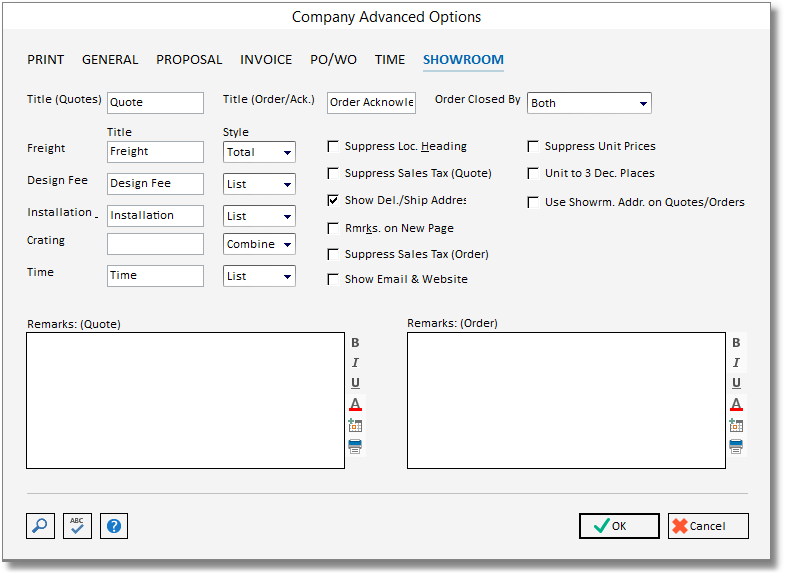 company info - advanced - showroom