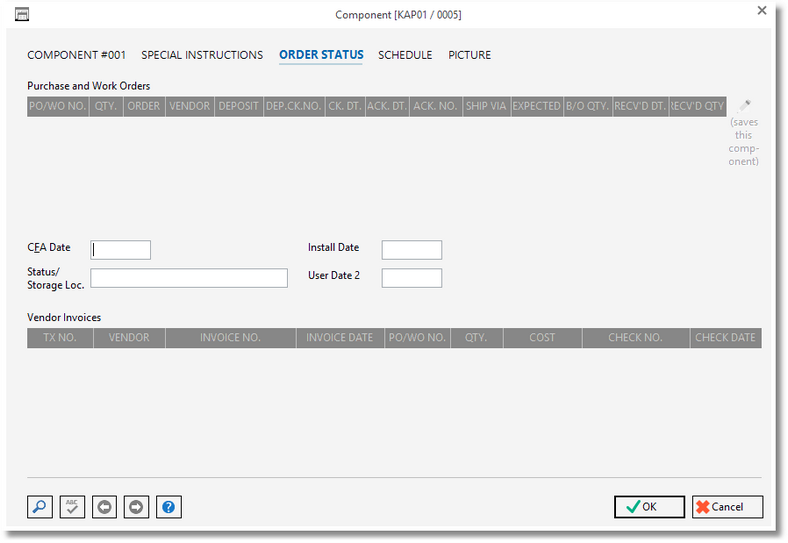 component - order status window