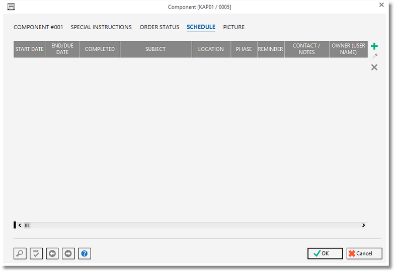 component - schedule window