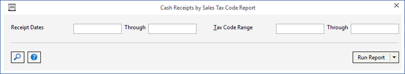 cr by sales tax report window