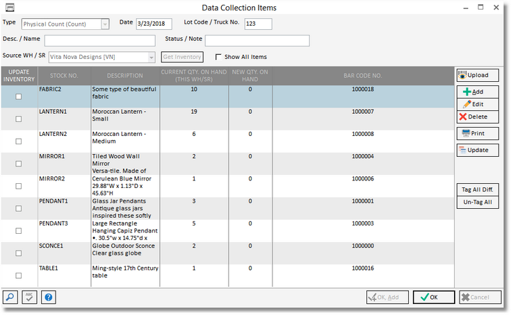 data collection-physical count
