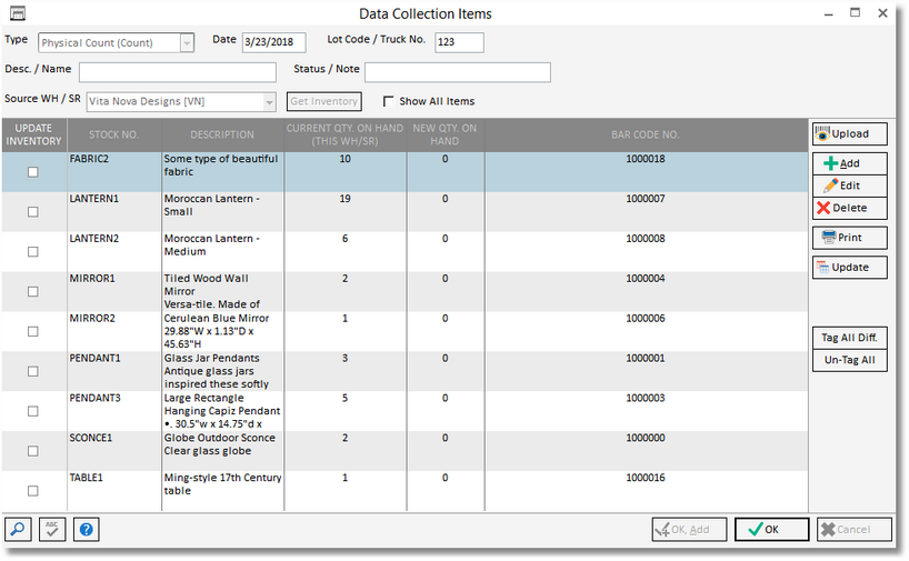 data collection-physical count