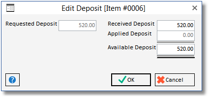 edit deposit window - manual