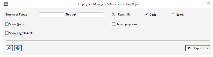 empl mgr list report window