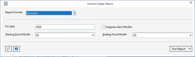 gl report window