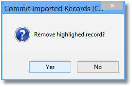 import - remove record confirm