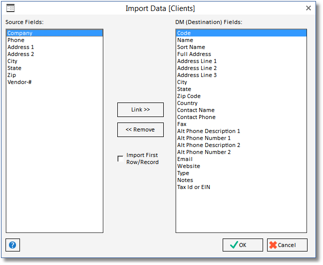 import data