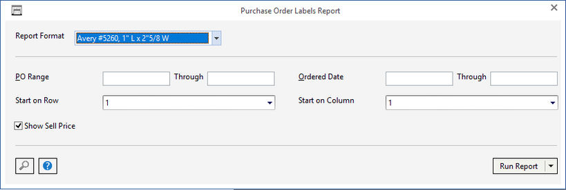invent label by PO