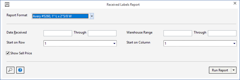 invent label by recd