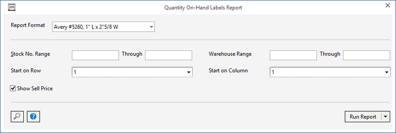invent label qty on hand
