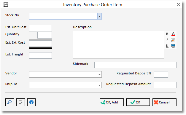 invent po order item window