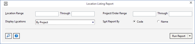 location report window
