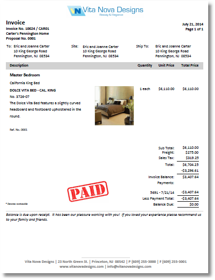 modern invoice - paid stamp