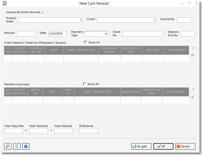 new cash receipt window