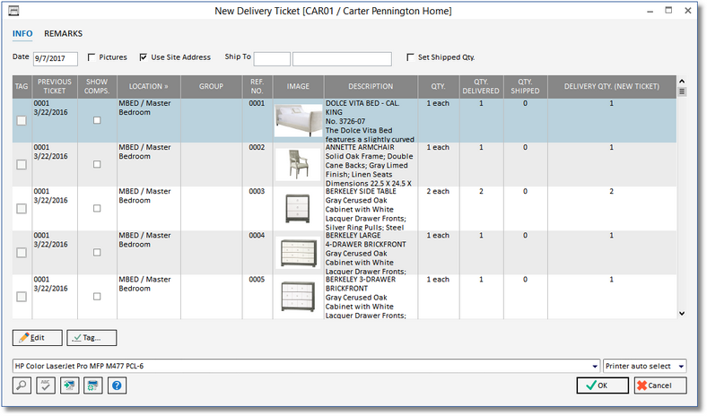 new delivery tix window
