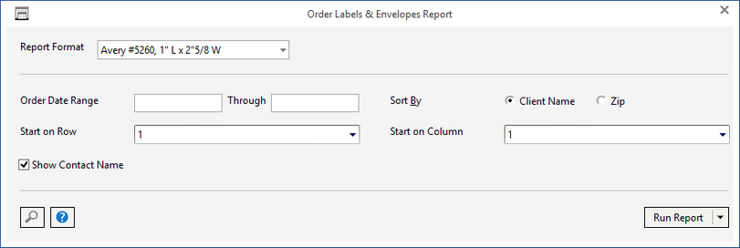 order label report window