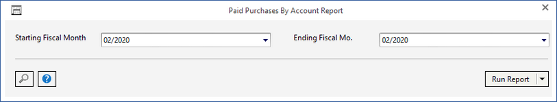 pd purch by acct report window