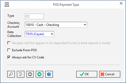 POS pay type window-cc for mw