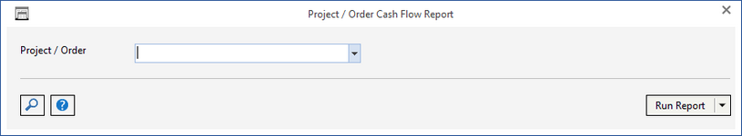 proj order cash flow report window