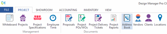 project - address book menu