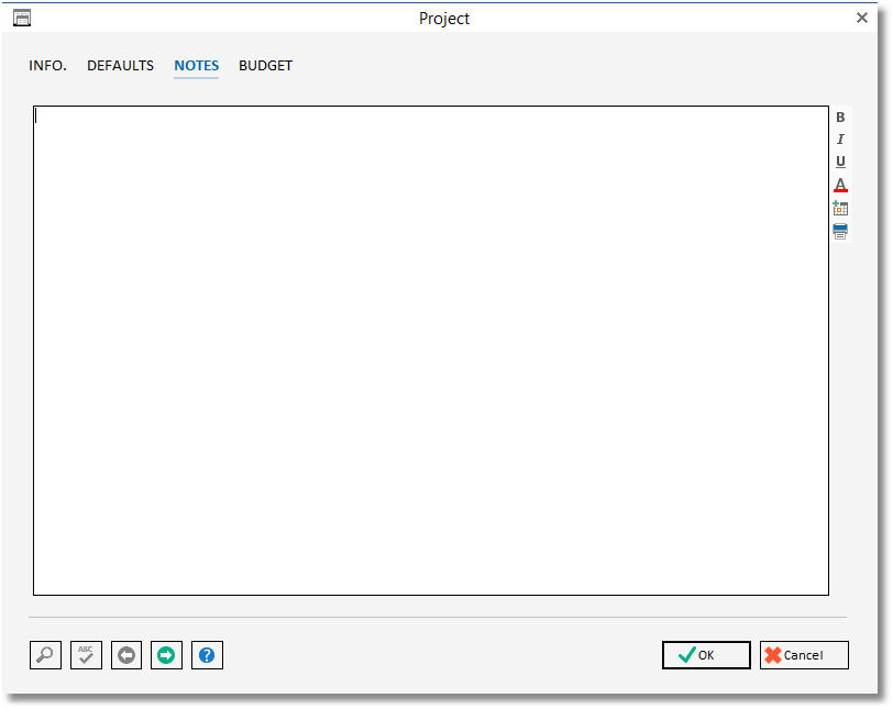 project - notes info tab