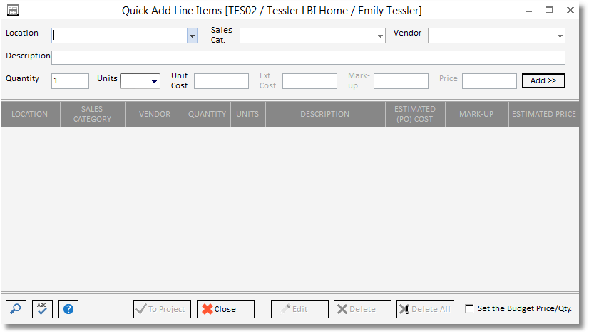 quick add window