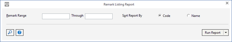 remark list report window