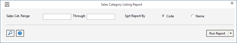 sales cat list report window