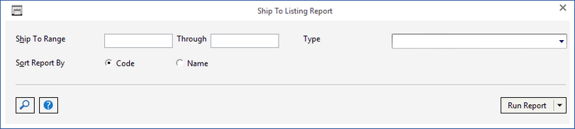 ship to list report window