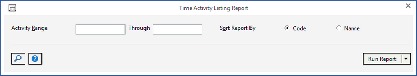 time act list report window