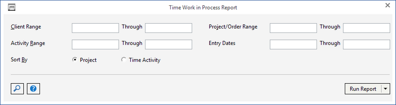 time wip report window