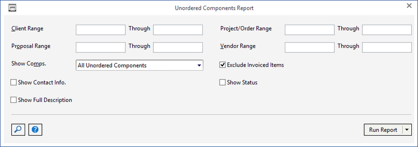 unorder comp report window
