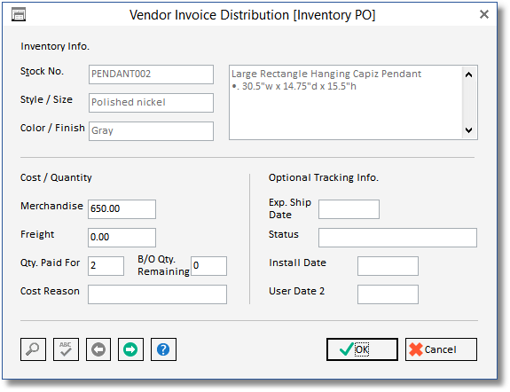 vend inv dist - invent po