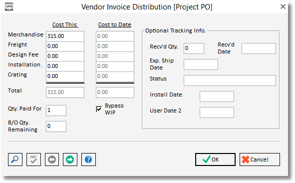 vend inv dist proj po