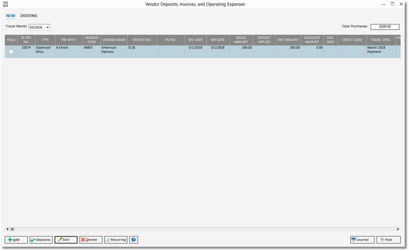 vendor dep_invoices window-add new_pay CC example